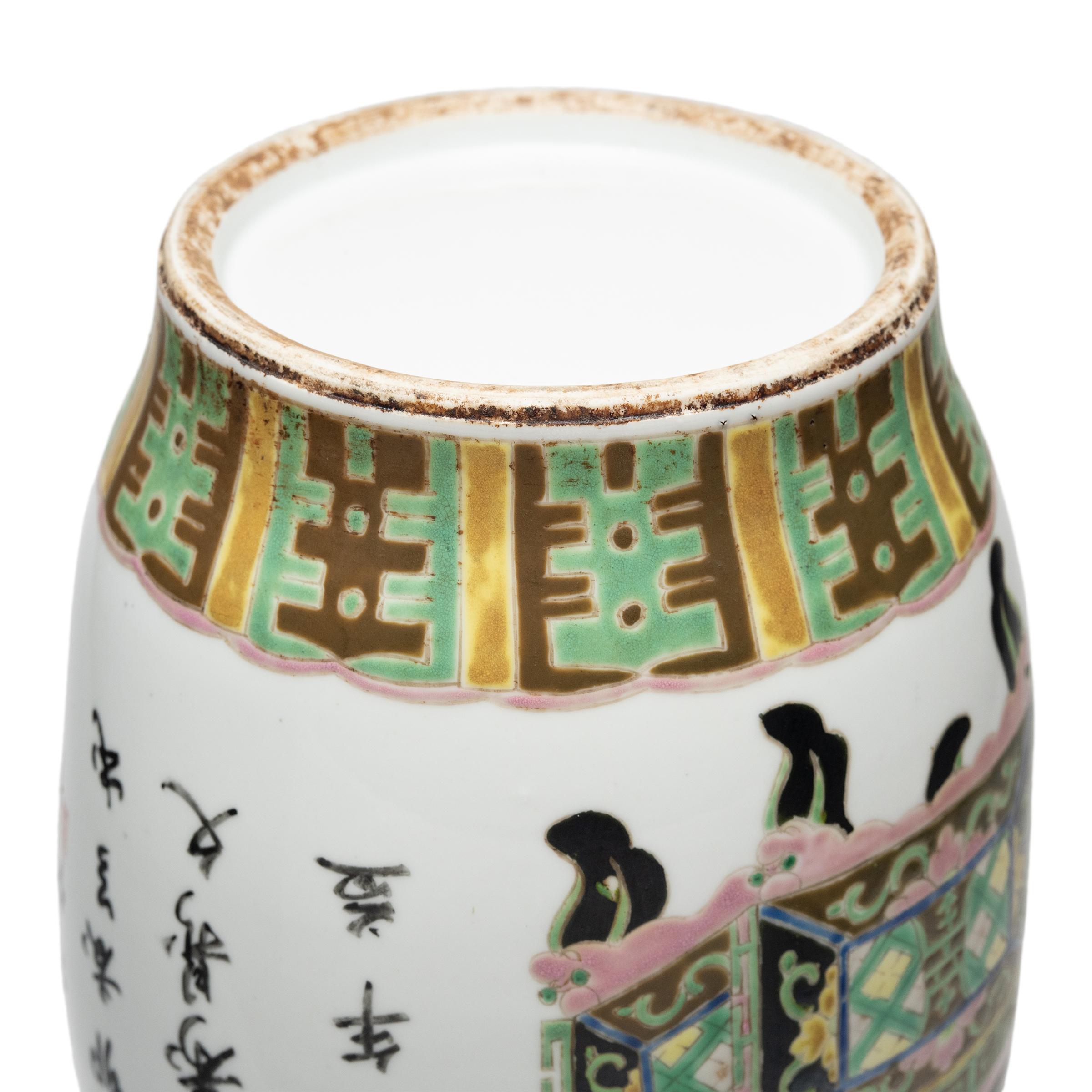Paire de vases chinois Famille Verte avec encensoirs anciens, vers 1900 en vente 1