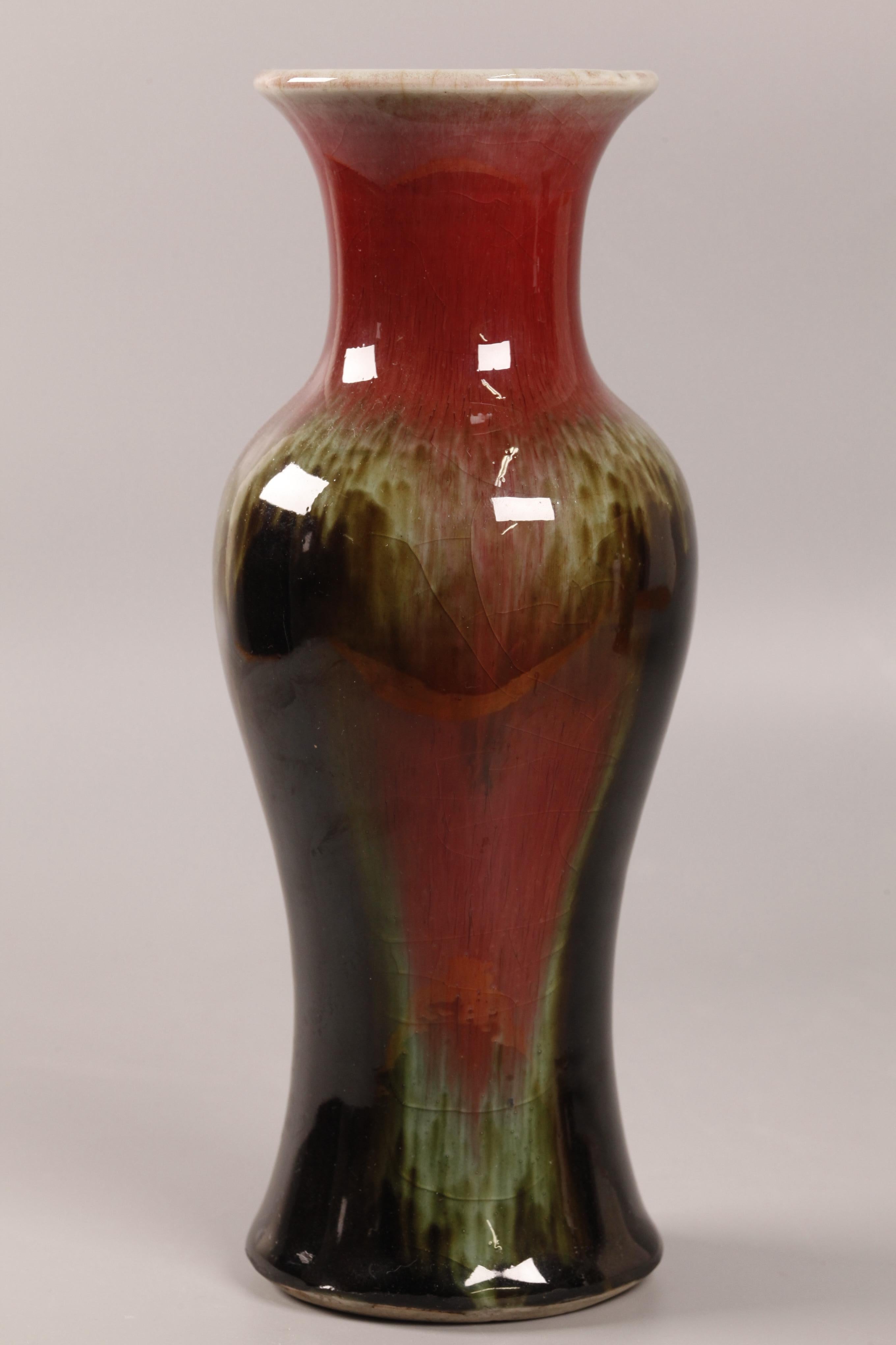 XIXe siècle Paire de vases chinois en porcelaine émaillée à la flambe, 19e siècle en vente