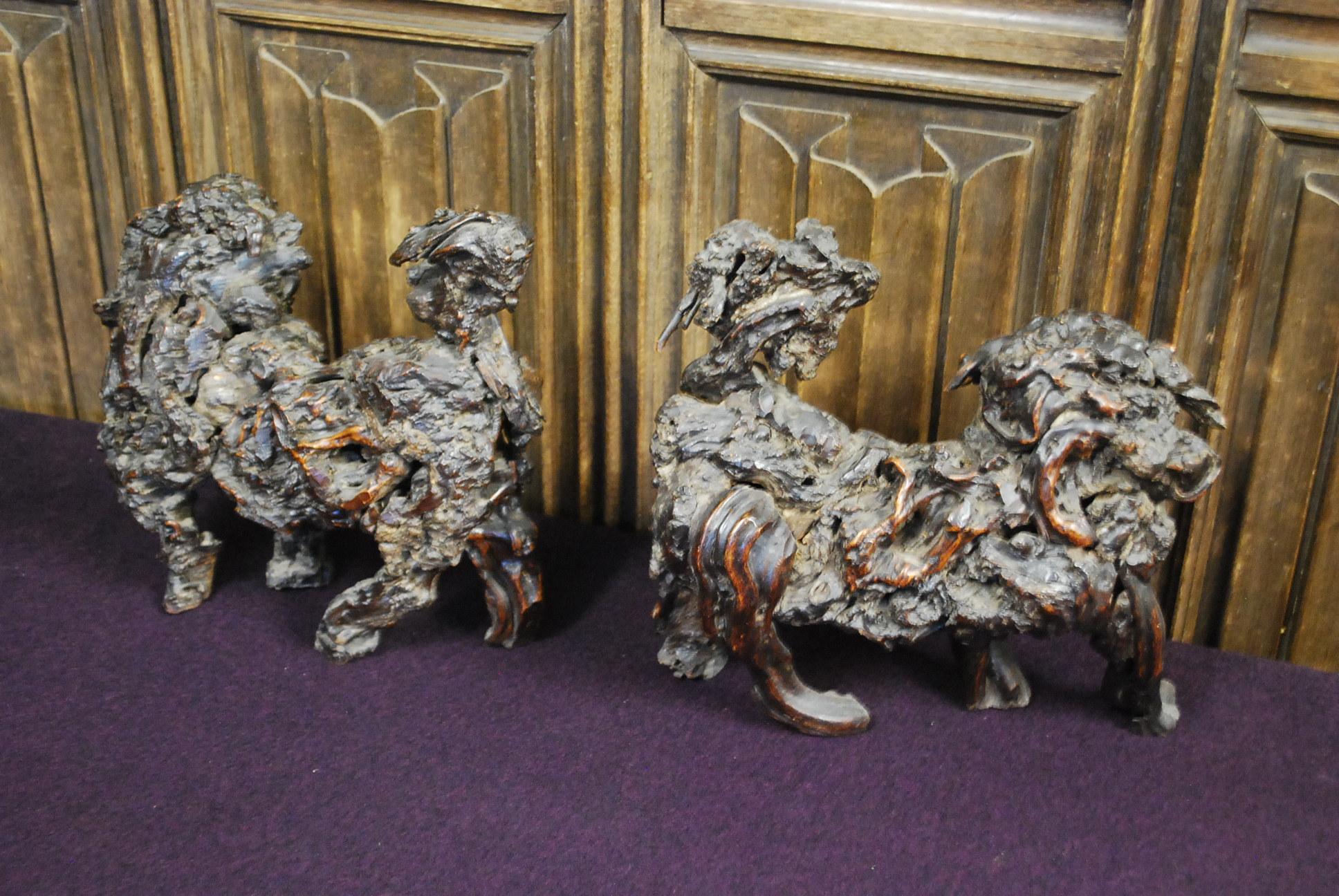 Qing Pair of Chinese foo dogs For Sale