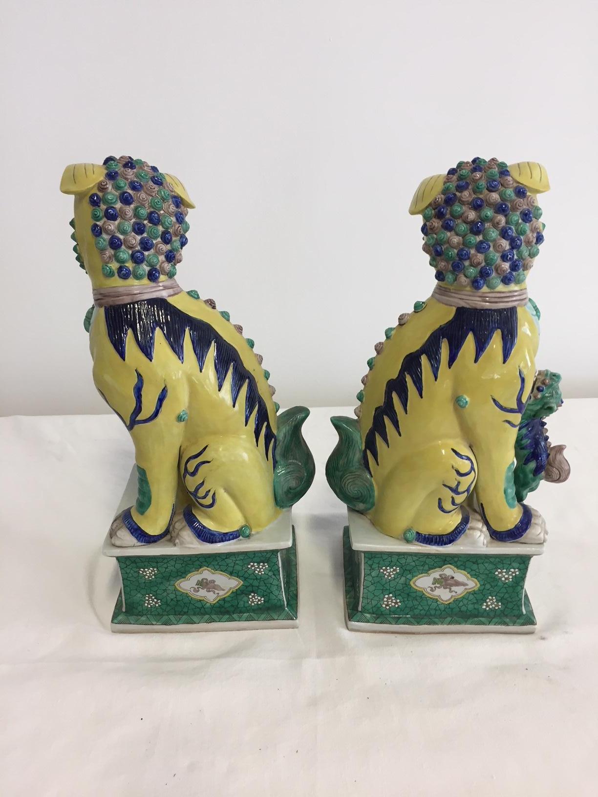 Hand-Crafted Pair of Chinese Foo Dogs