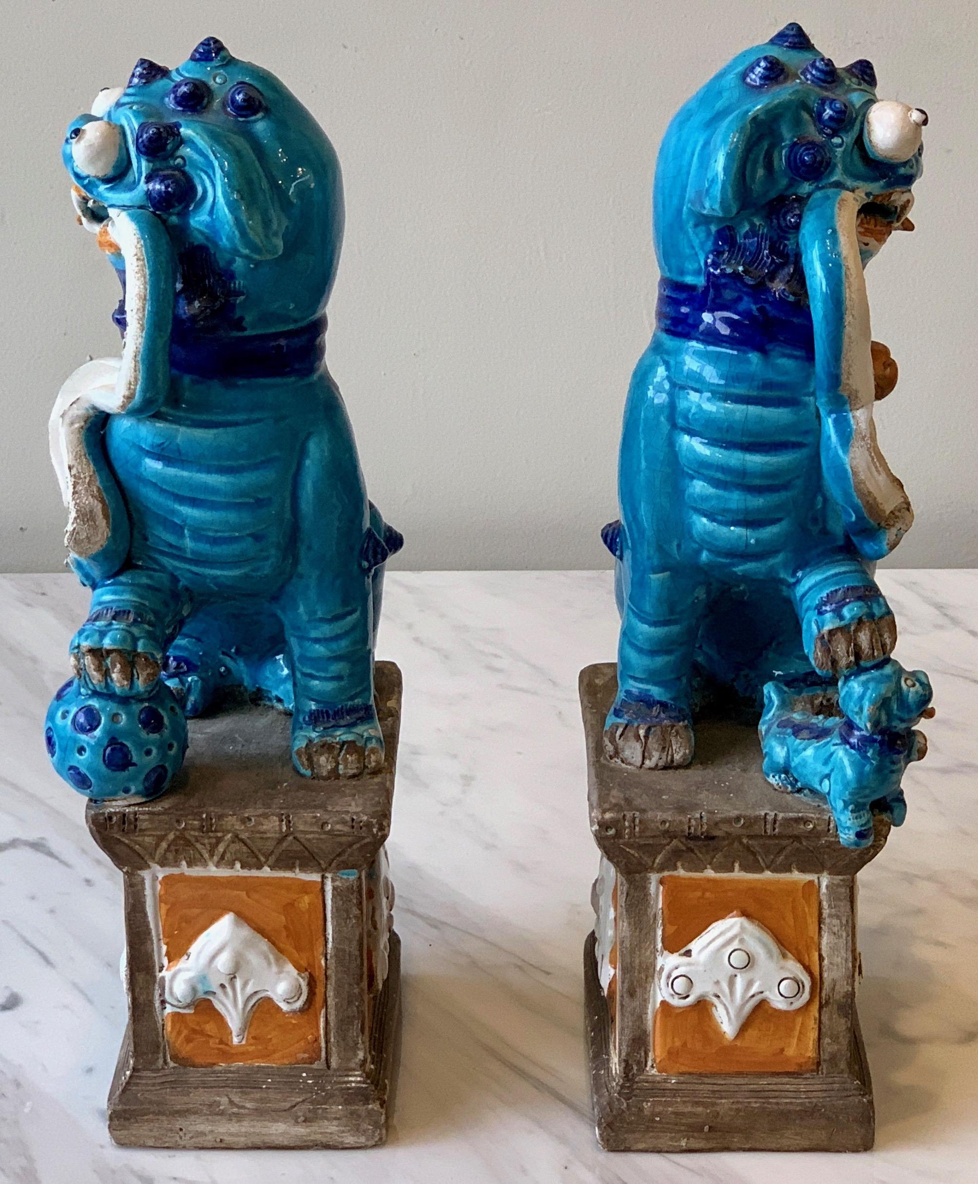 Céramique Paire de chiens Foo chinois