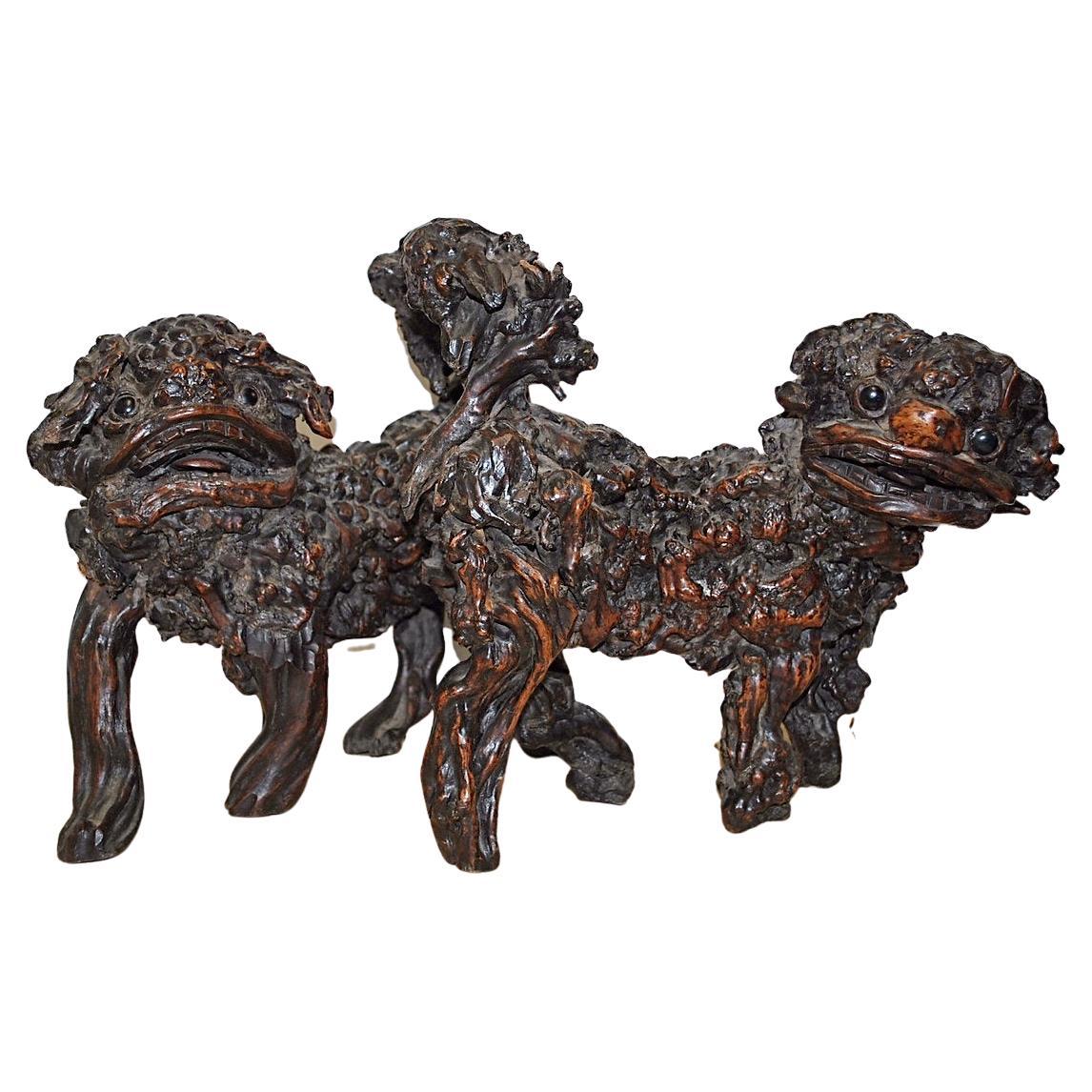Pair of Chinese foo dogs For Sale