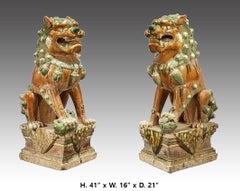 Pair of Chinese Fu-Lions Statues
