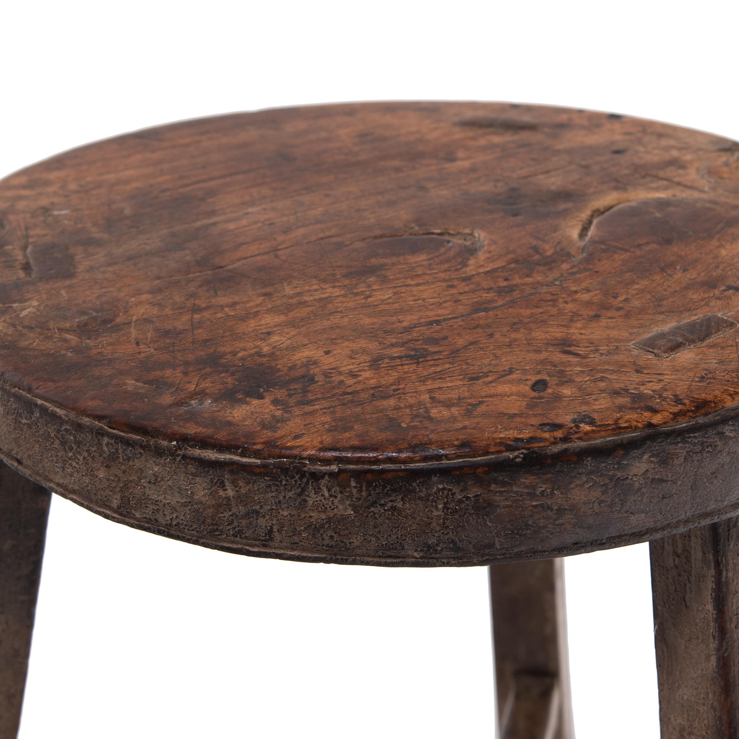 Pair of Chinese Full Moon Stools, circa 1900 2