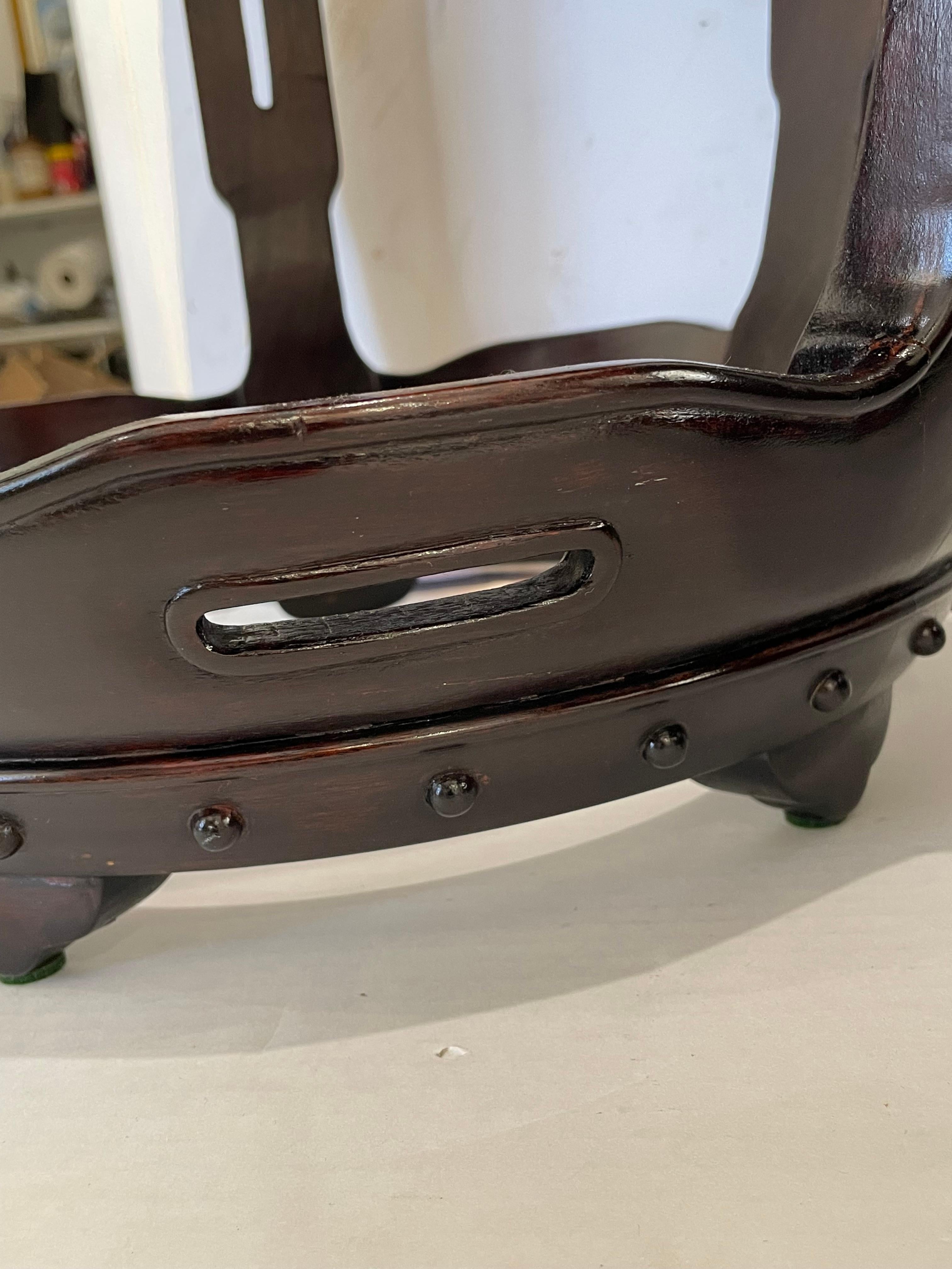 Pair of Chinese Garden Stools in Rosewood and Burlwood For Sale 10