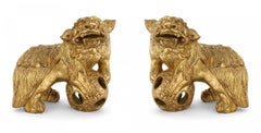 Pair of Chinese Gilt Foo Dogs