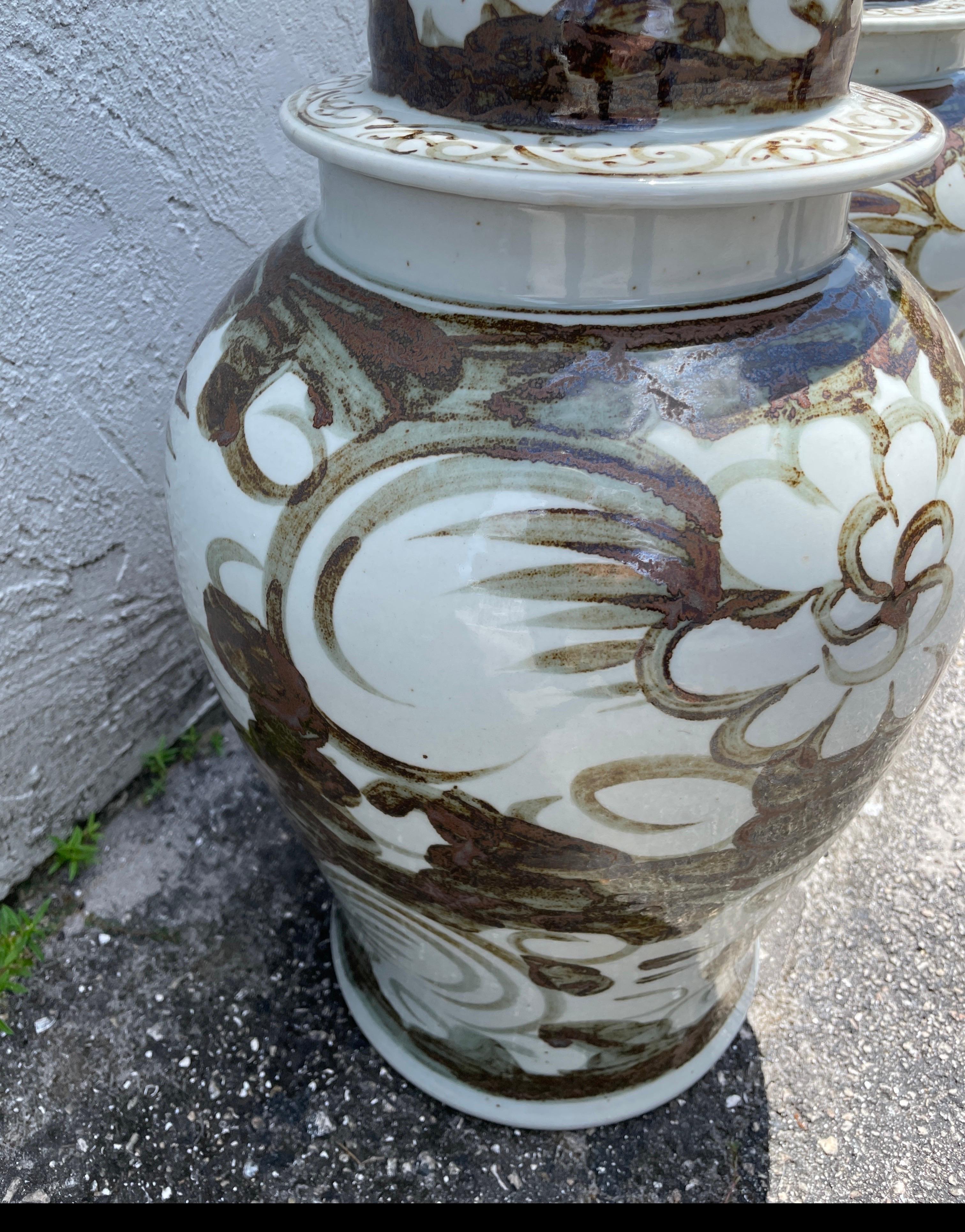 Pair of Chinese Ginger Jars For Sale 2
