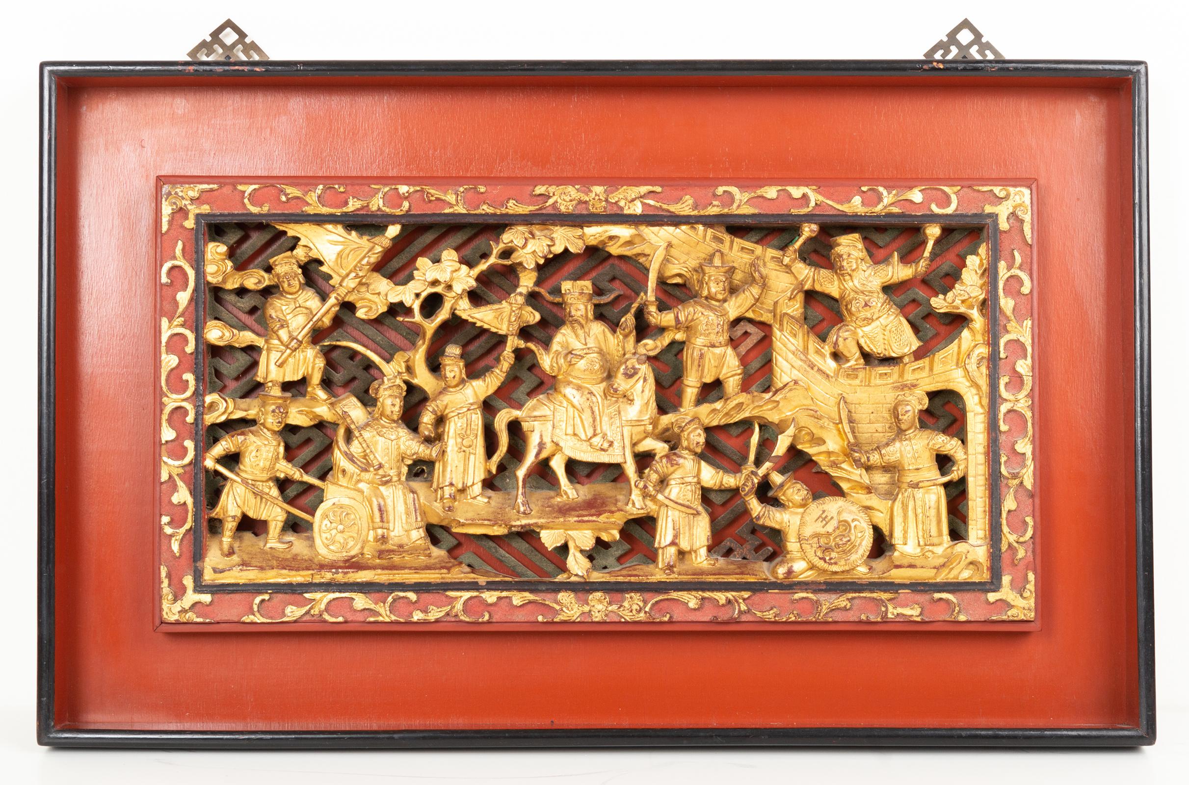 antique chinese carved wood panels