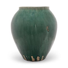 Pair of Chinese Green Glazed Storage Jars, c. 1900