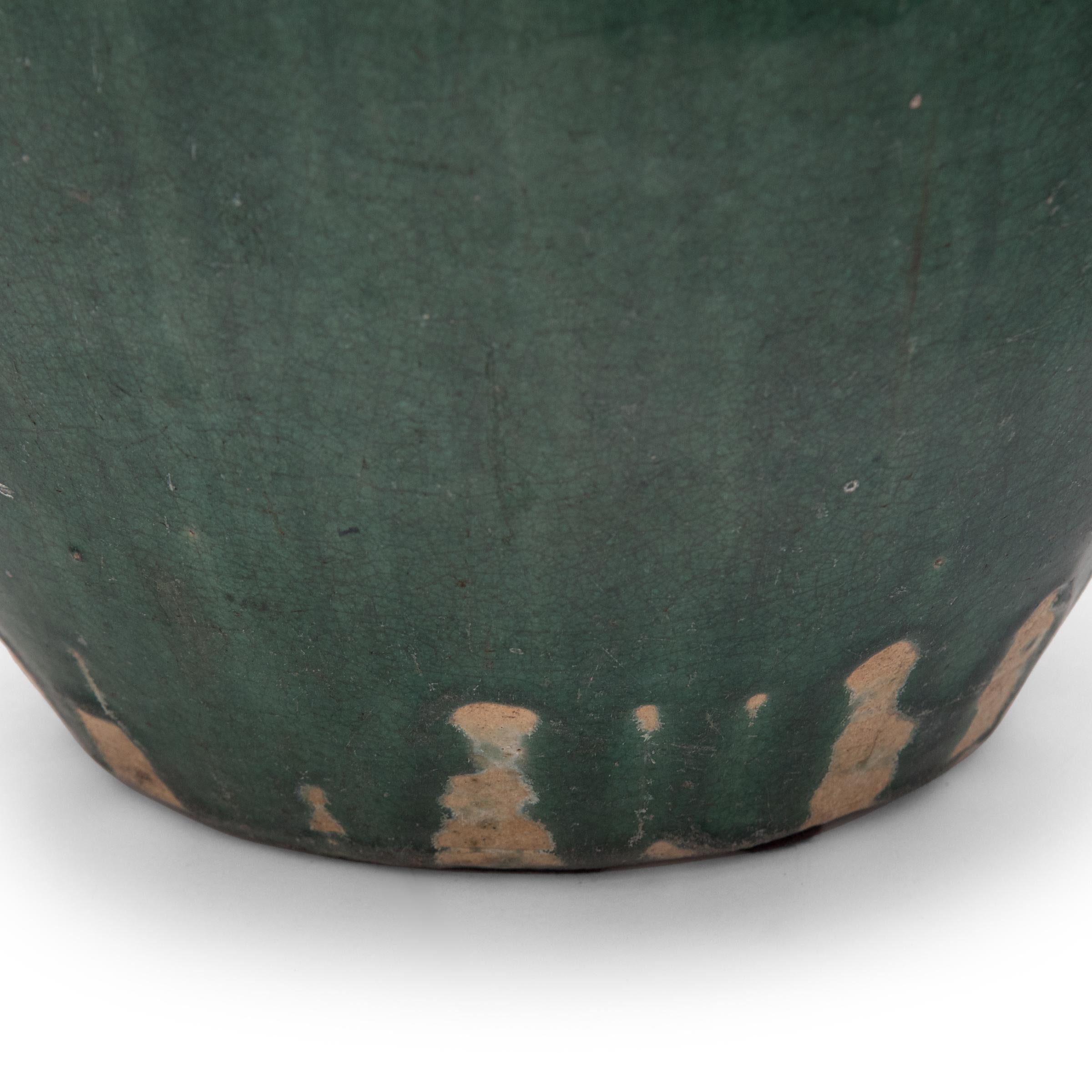 Pair of Chinese Green Glazed Storage Jars, c. 1900 2