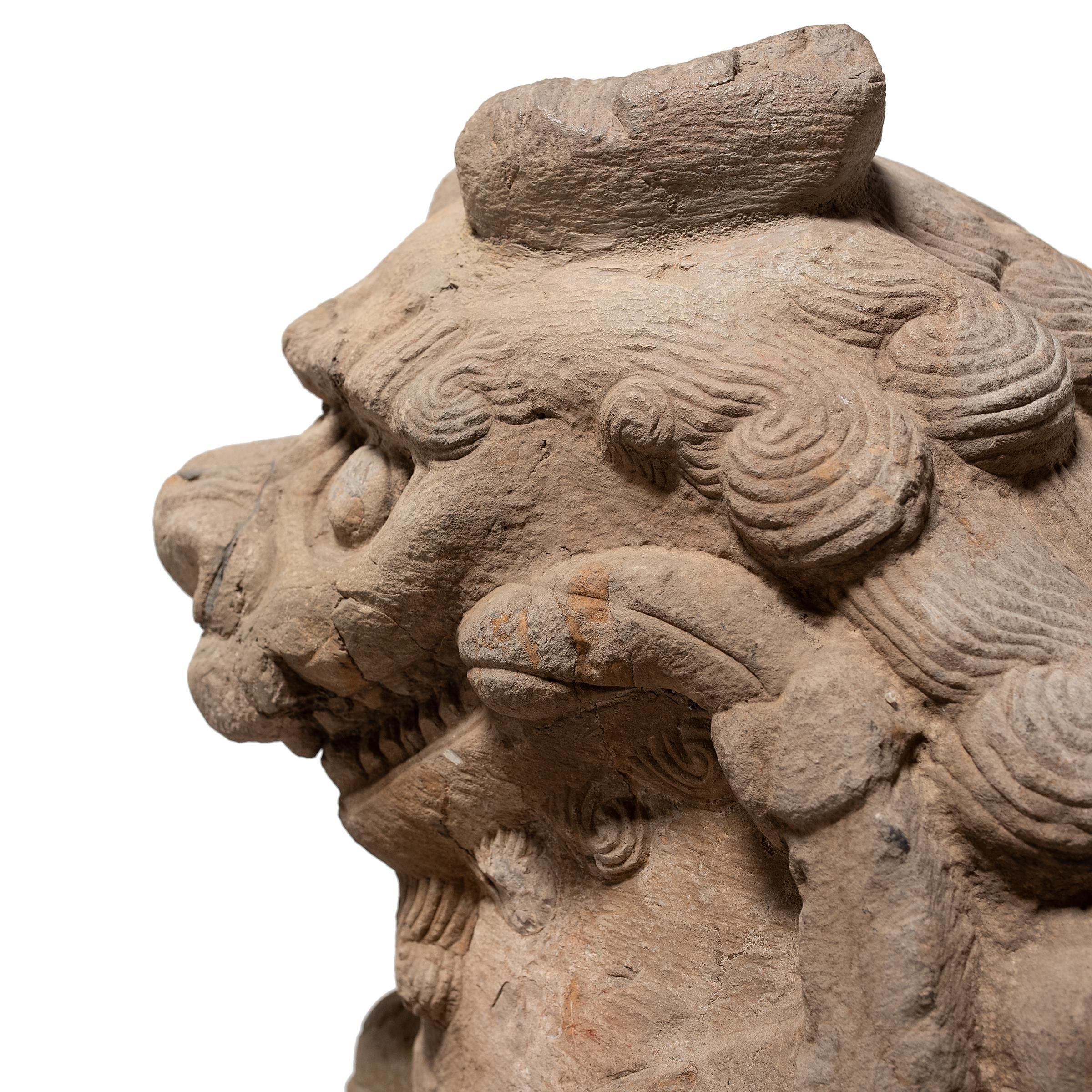 Pair of Chinese Guardian Lion Dogs, c. 1850 For Sale 2