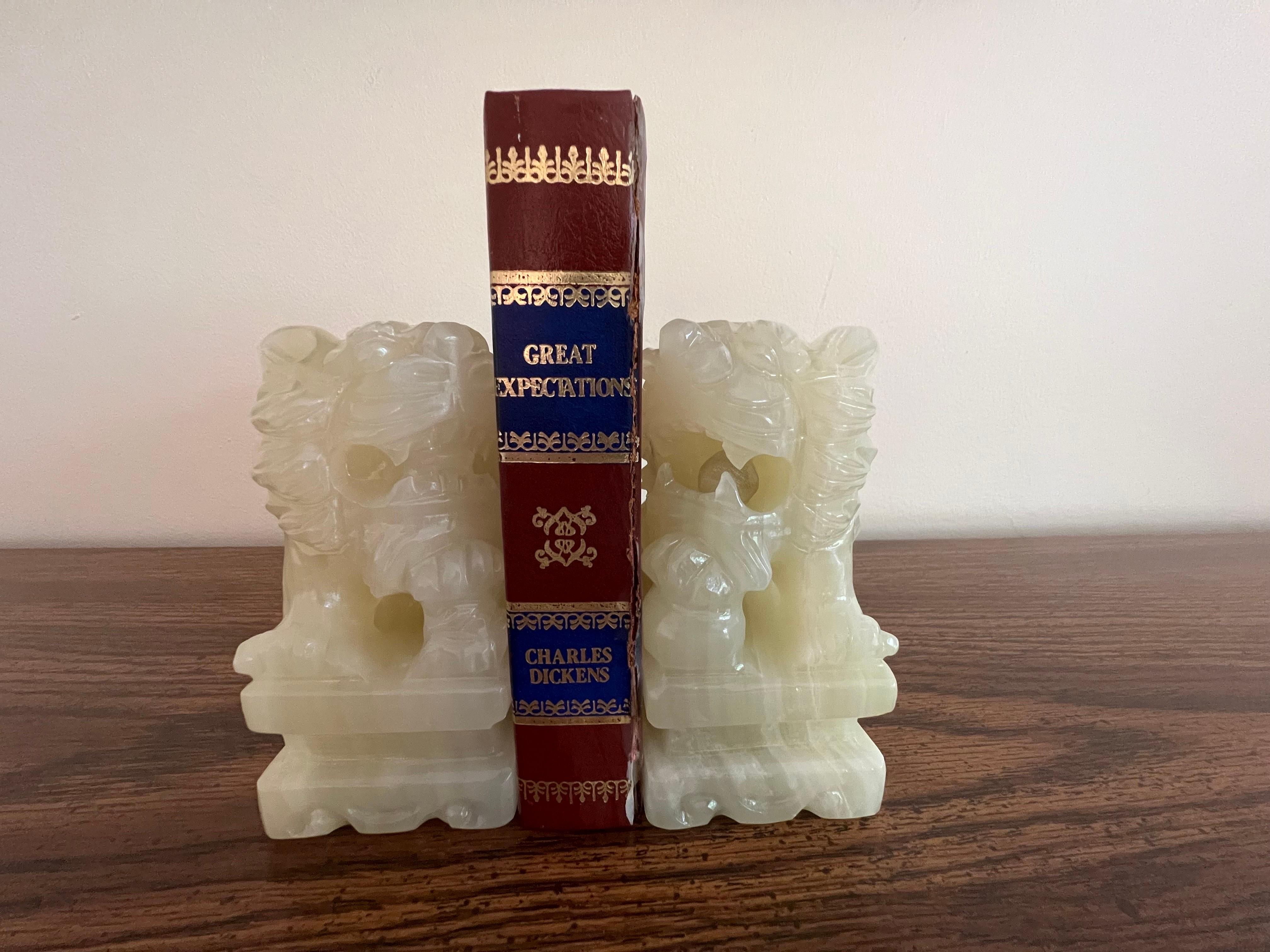 Pair of Chinese Hand Carved White Jade Jadeite Foo Dog Sculpture, circa 1920 10