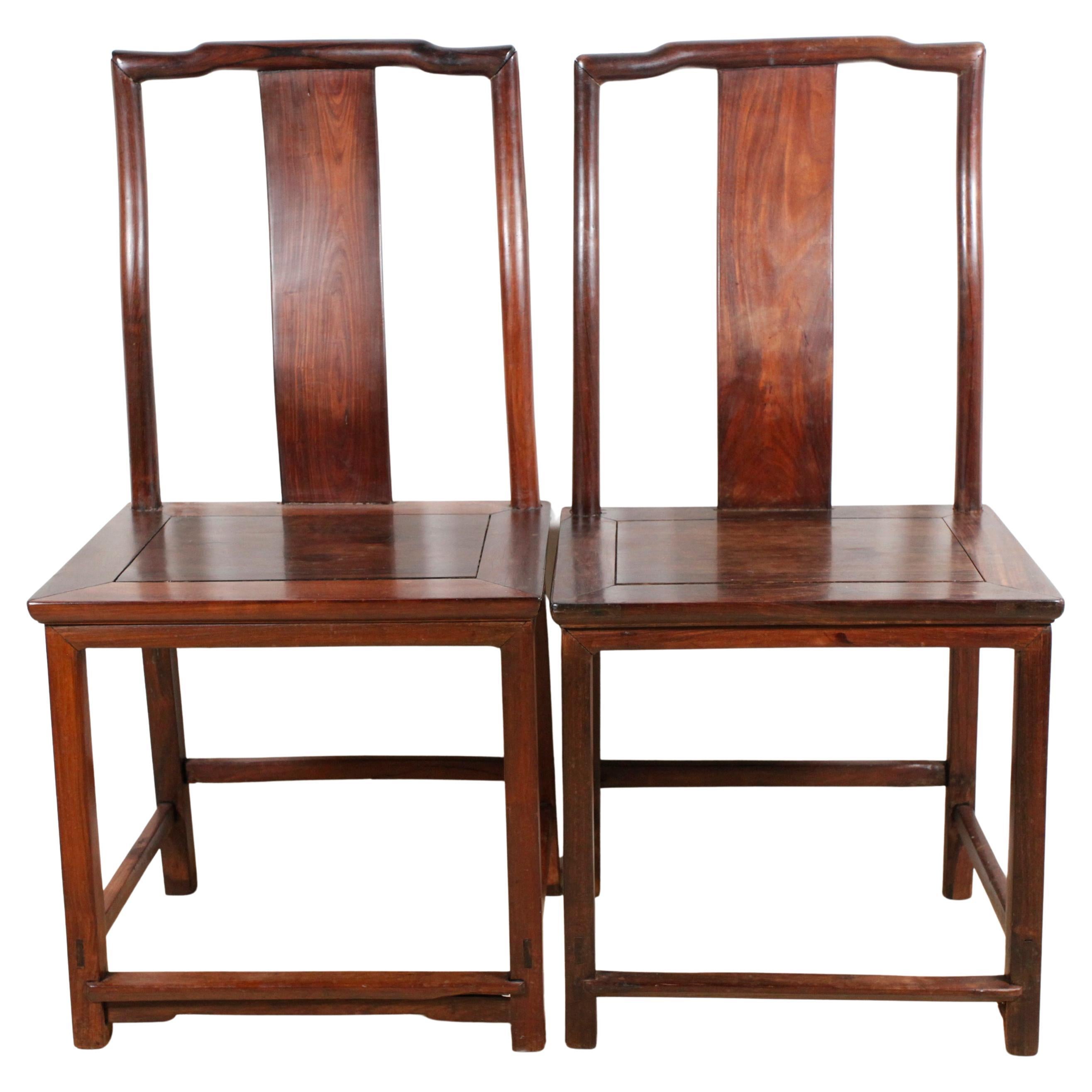 pair of Chinese hardwood chairs, 19th c.