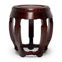 Pair of Chinese Hardwood Drum Stools