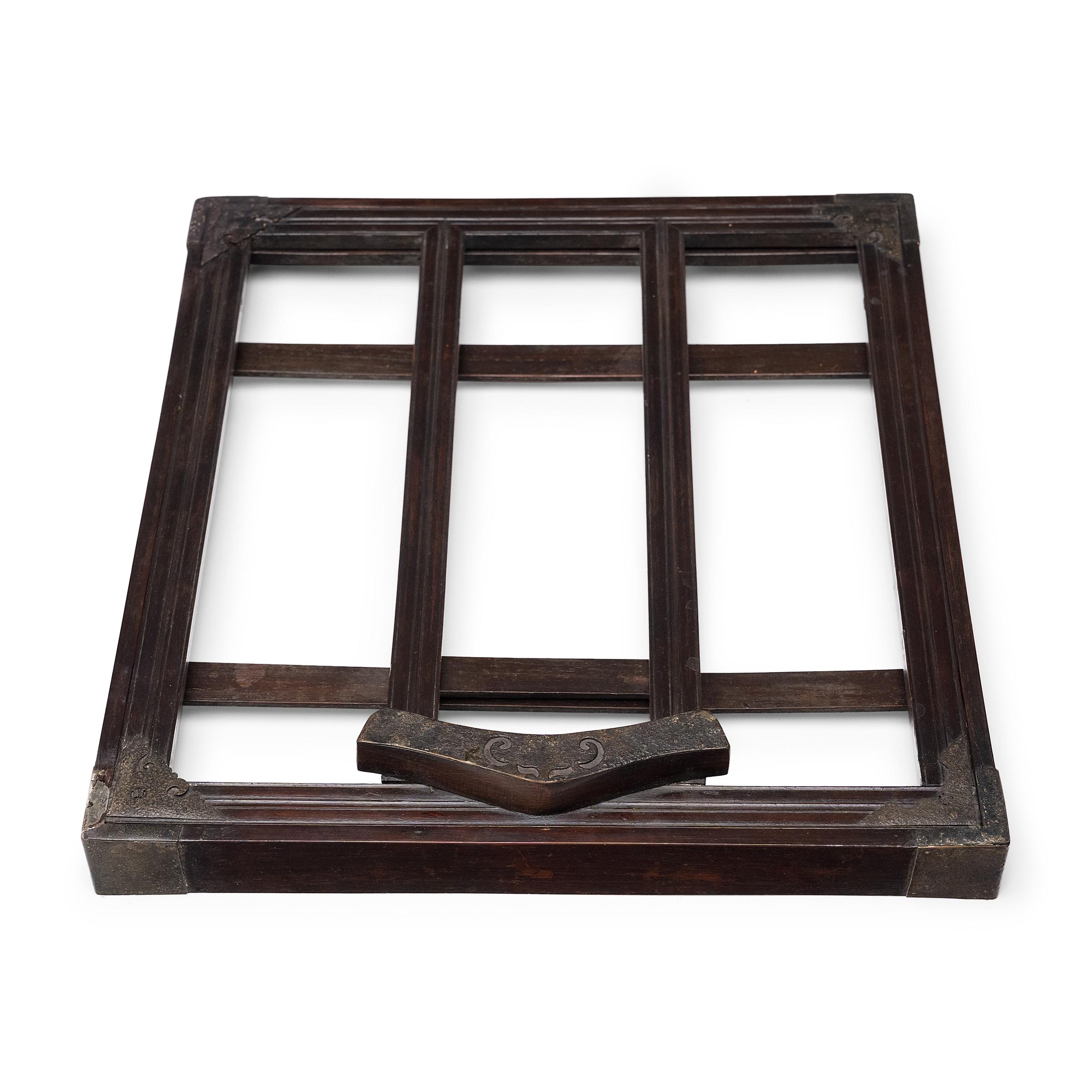 Paar chinesische Hartholz-Spiegelständer, um 1850 im Angebot 6