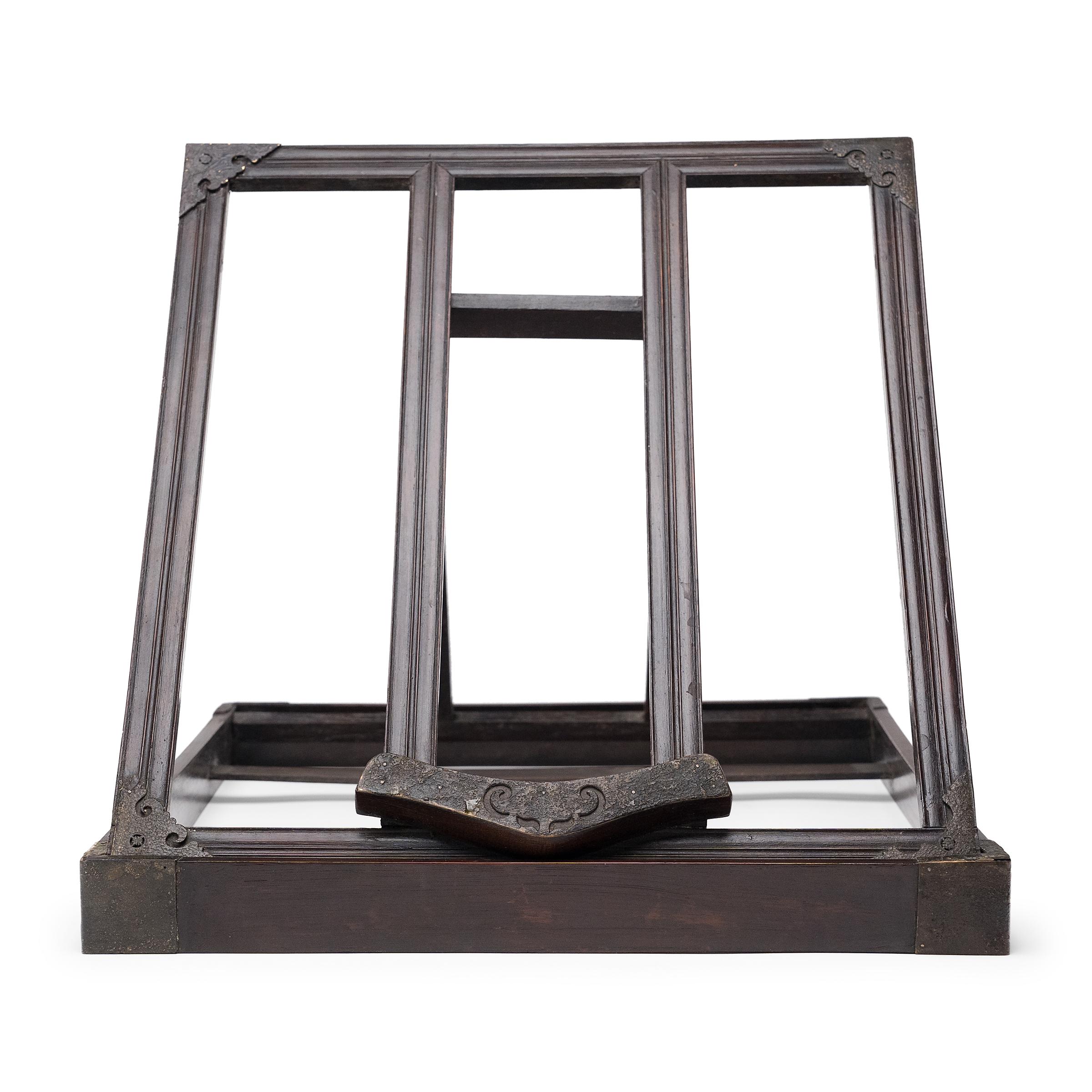 Paar chinesische Hartholz-Spiegelständer, um 1850 im Angebot 2