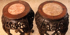 pair of Chinese hardwood pedestals/stands