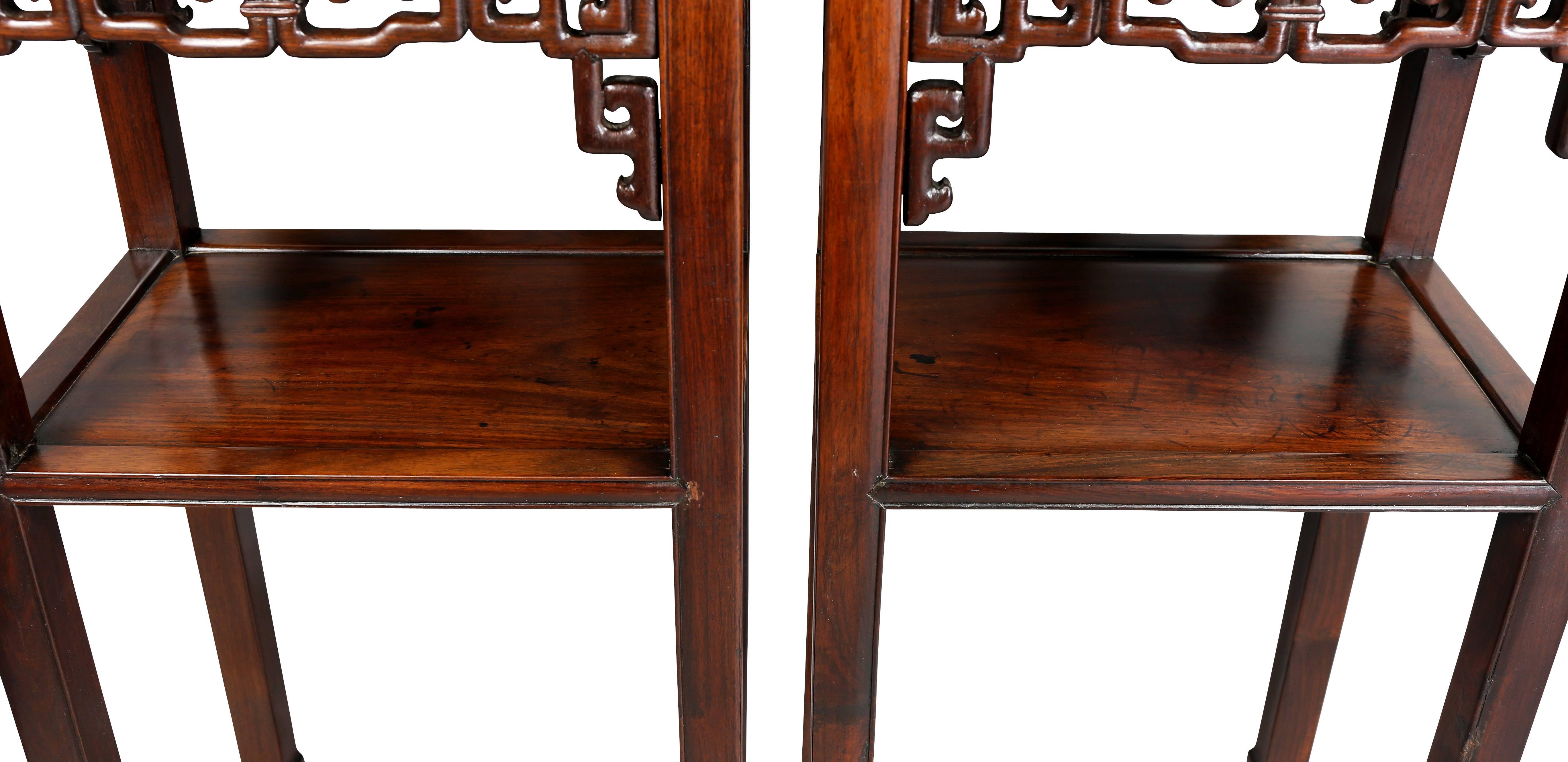 Pair of Chinese Hardwood Tall Tables 1