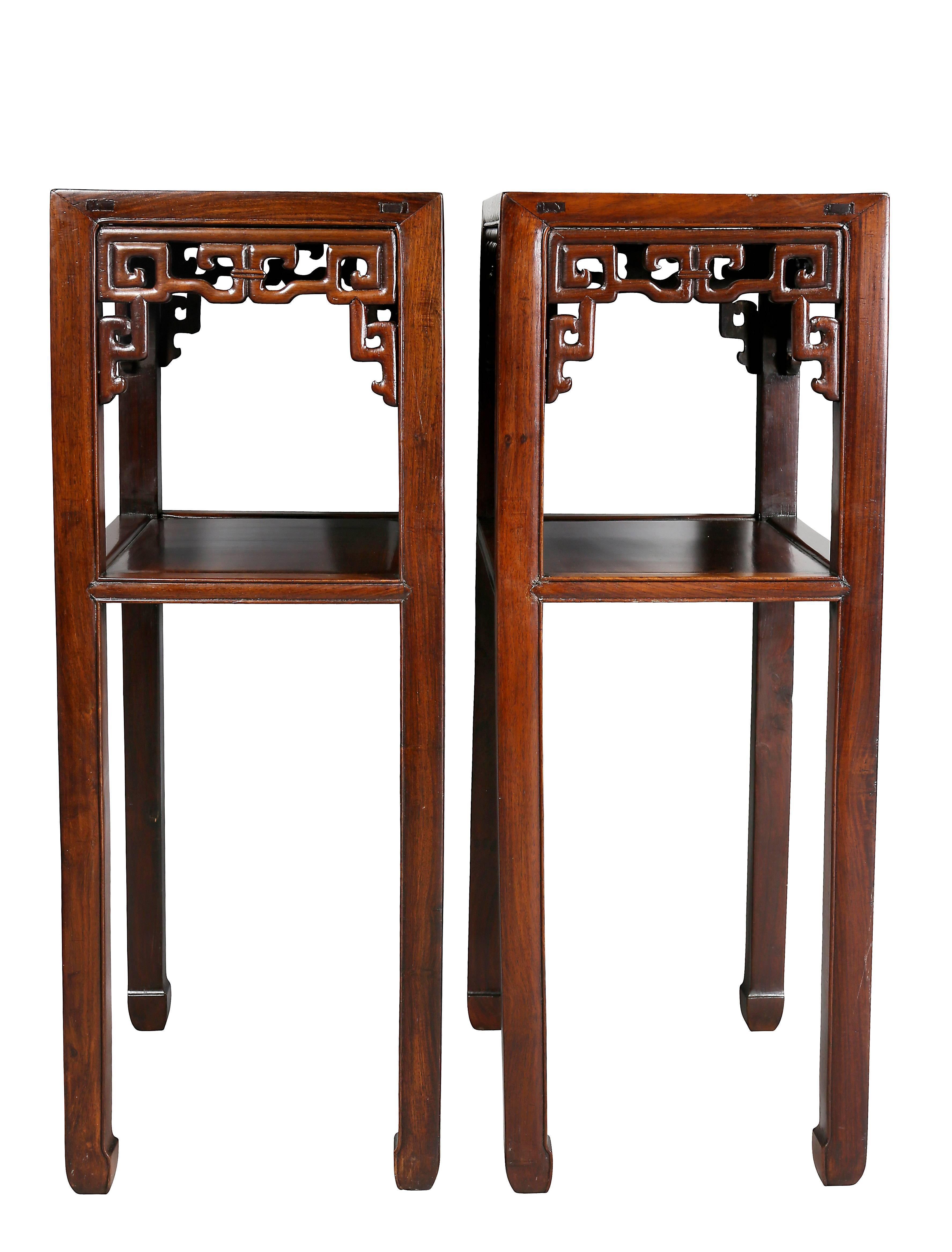 Pair of Chinese Hardwood Tall Tables 4