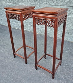 Pair of Chinese Hongmu Stands Pedestals / Plant Stands