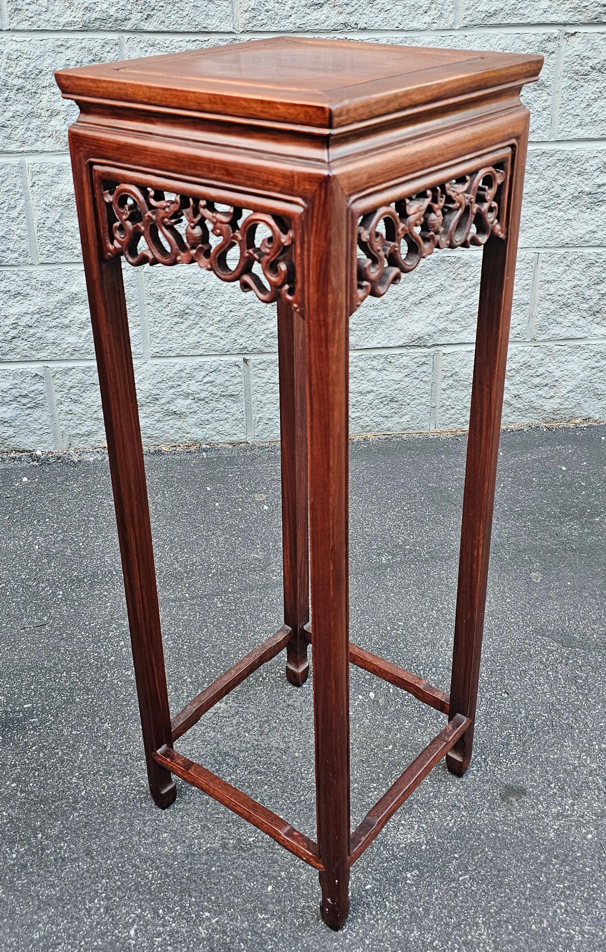 Hong Kong Pair of Chinese Hongmu Stands Pedestals / Plant Stands For Sale