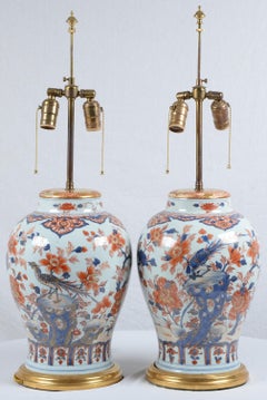 Pair of Chinese Imari Porcelain Vases mounted as Lamps
