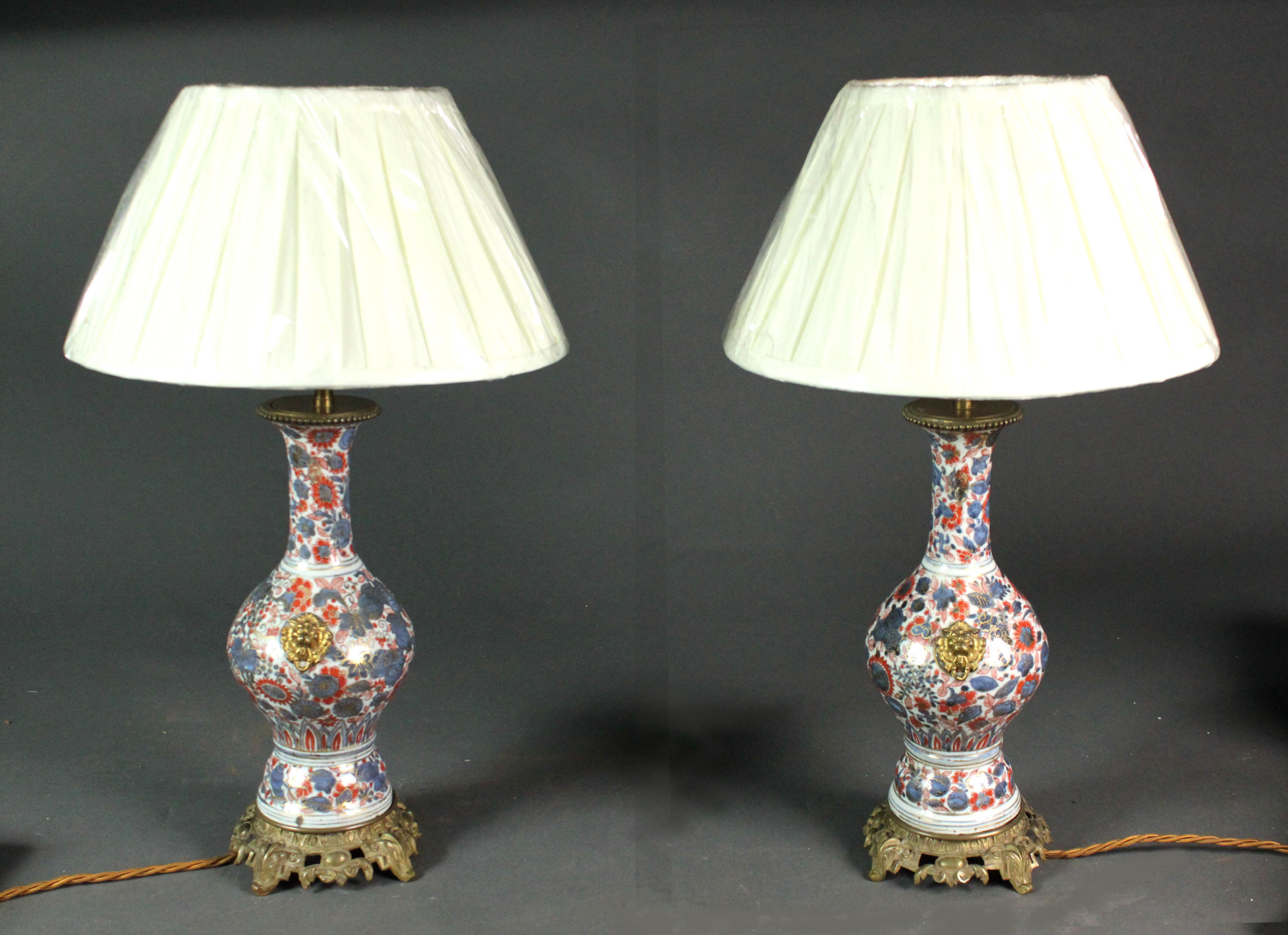 Pair of Chinese Imari Vases Converted into Lamps 1