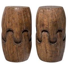 Pair of Chinese Interlocking Drum Stools
