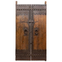 Pair of Chinese Iron Bound Courtyard Doors, c. 1850
