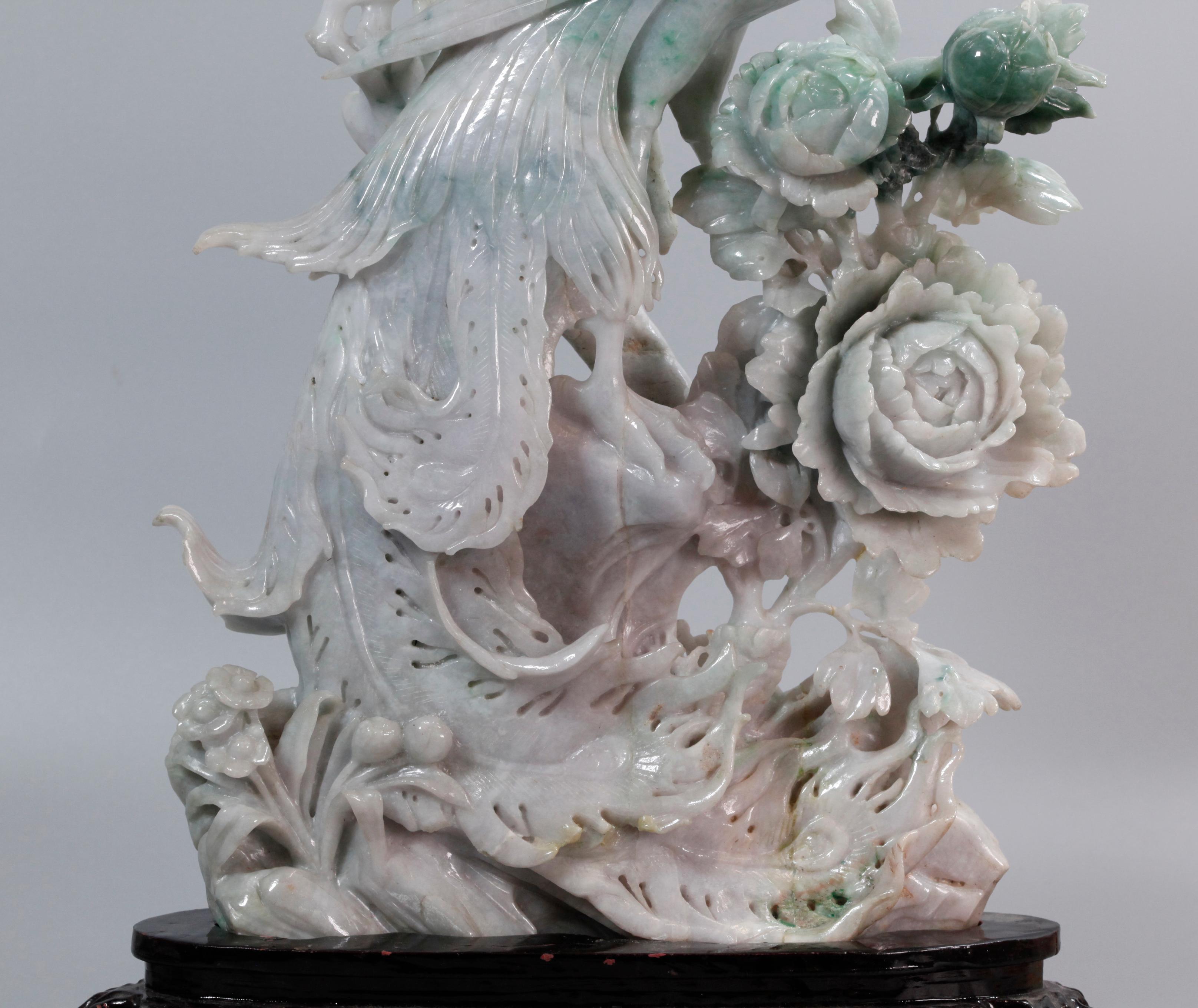 Pair of Chinese Jade Phoenixes For Sale 5