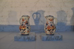 Pair of Chinese Kangxi Period Imari Jugs and Covers, circa 1700