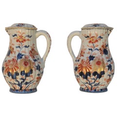 Pair of Chinese Kangxi Period Imari Jugs and Covers, circa 1700