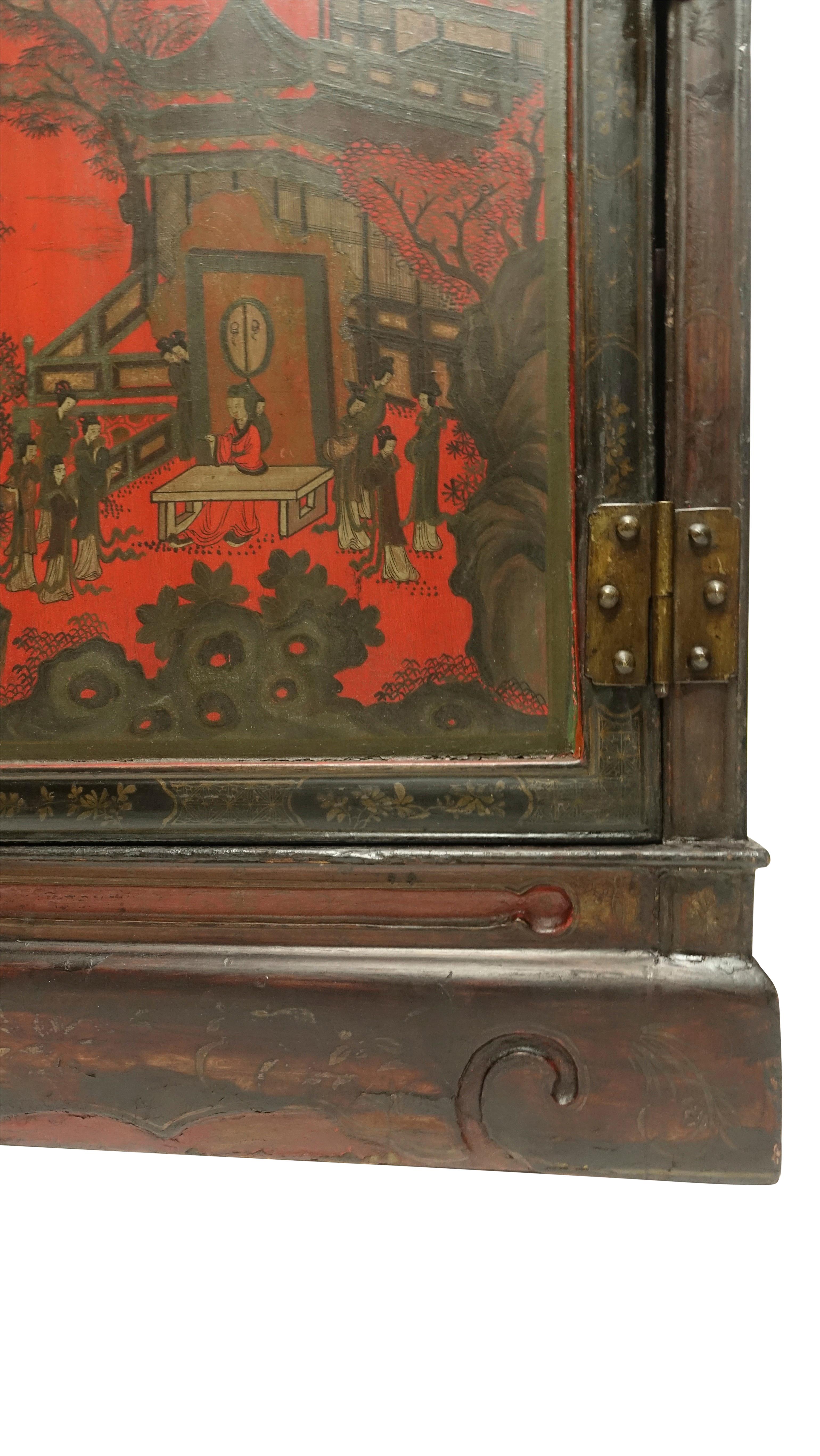 Pair of Chinese Lacquer Robe Cabinets, Qing Dynasty, circa 1840 3