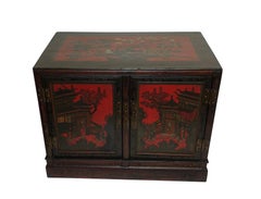 Pair of Chinese Lacquer Robe Cabinets, Qing Dynasty, circa 1840