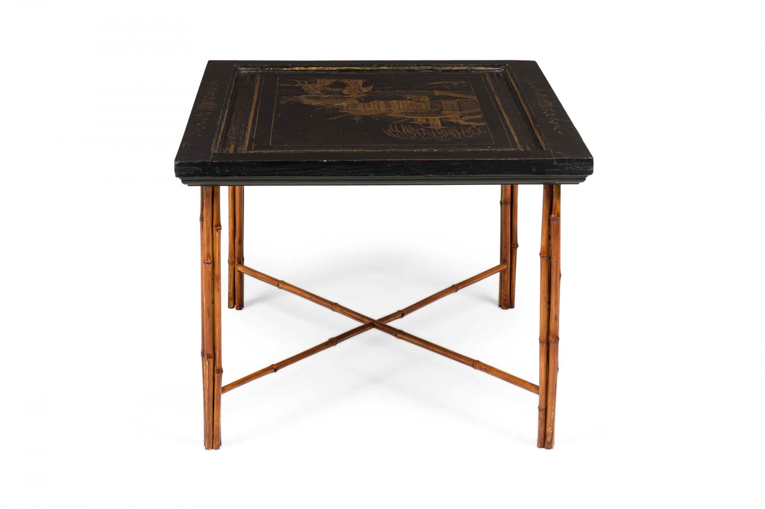 Pair of Chinese Lacquered Panel Coffee Tables For Sale 5