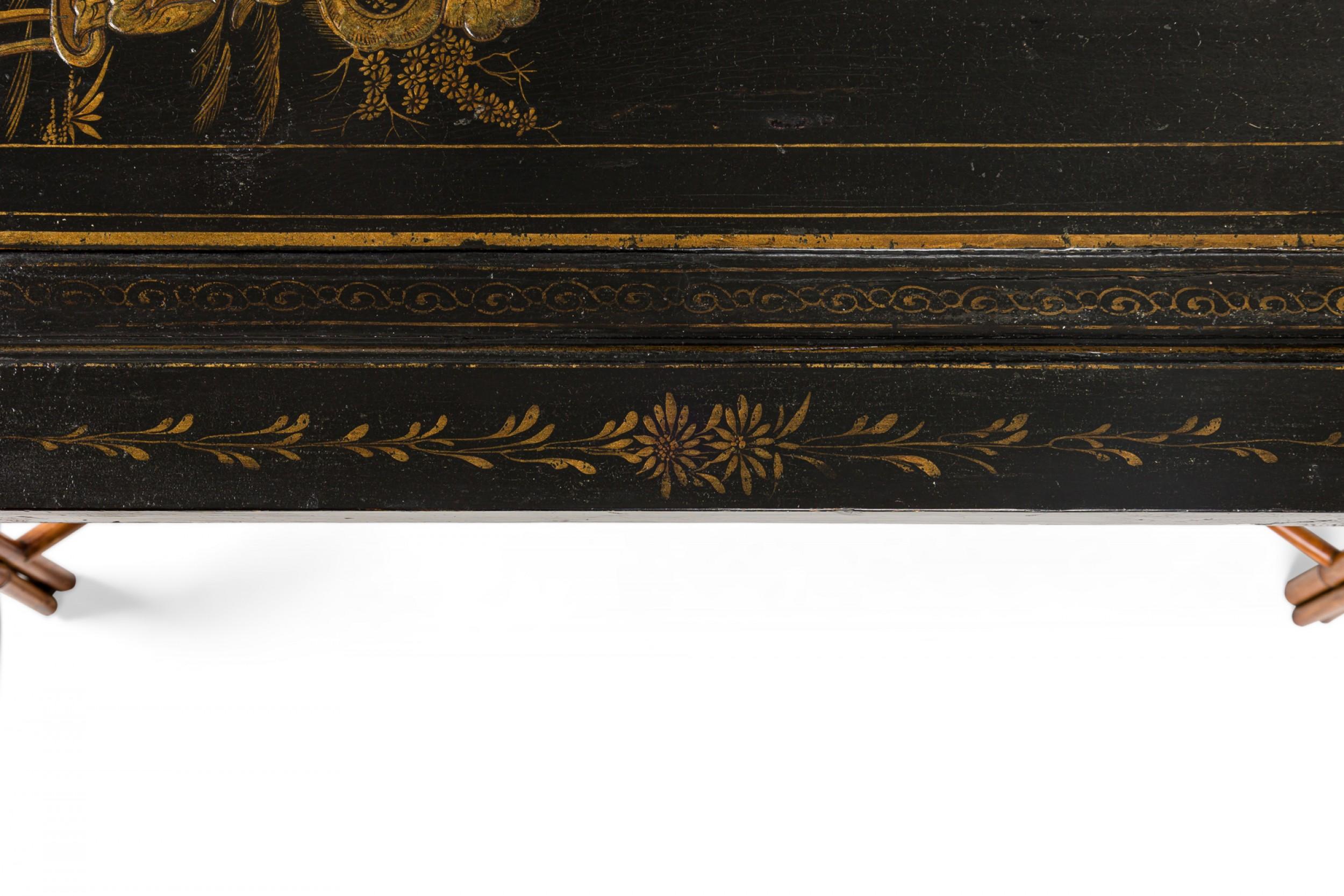 Pair of Chinese Lacquered Panel Coffee Tables For Sale 1