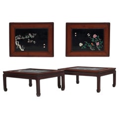 Pair of Chinese Lacquered Panel Coffee Tables