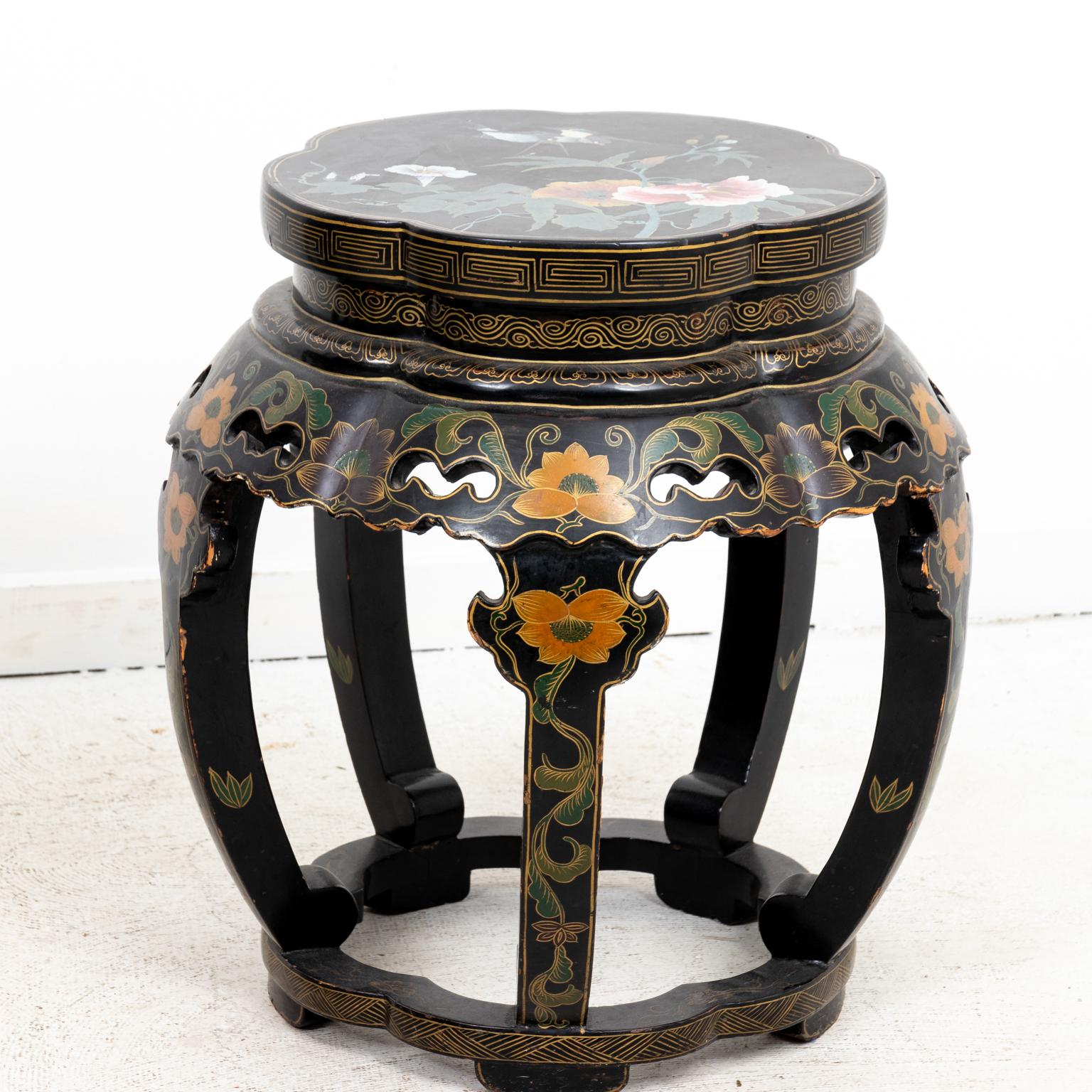 Pair of Chinese Lacquered Stools 1