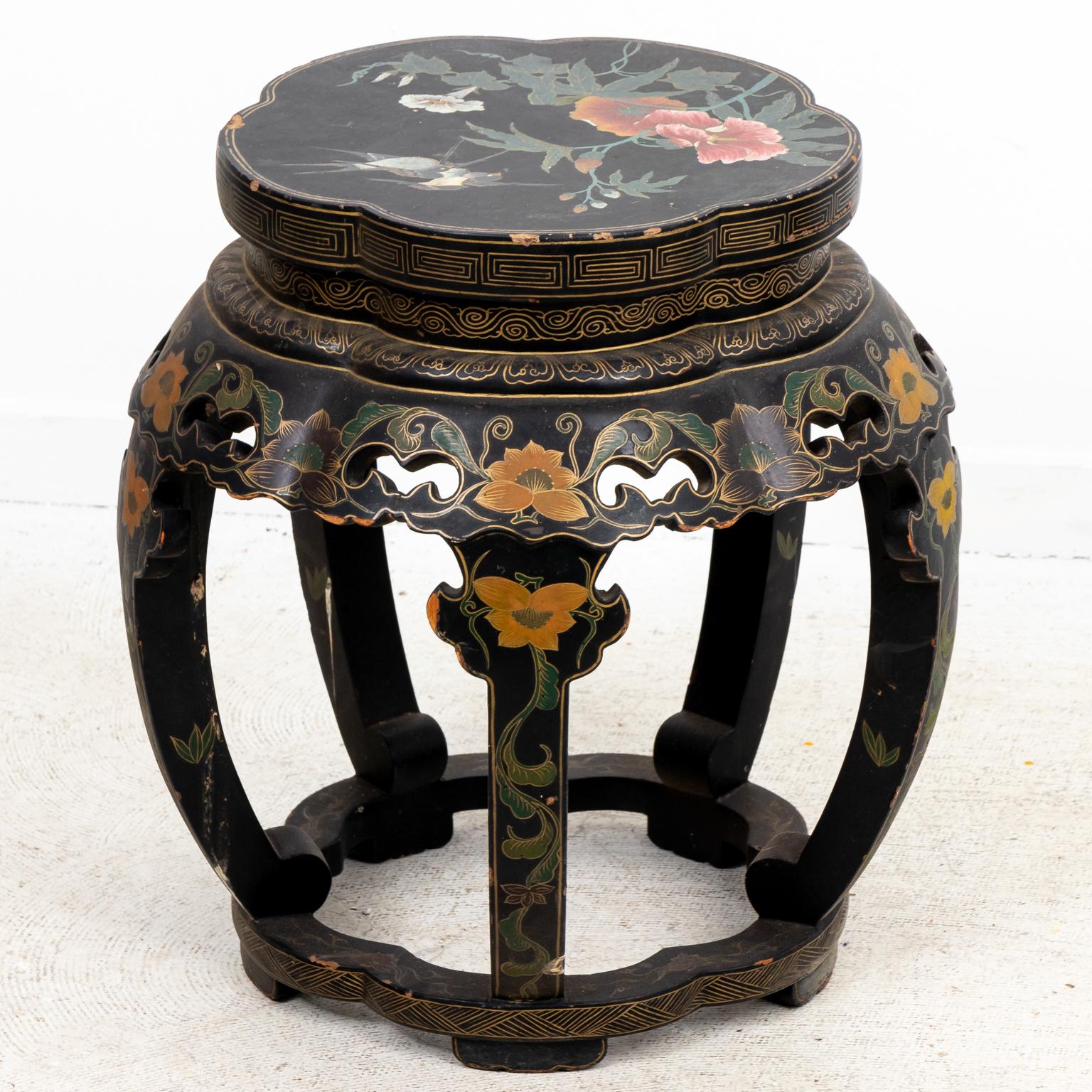 Pair of Chinese Lacquered Stools 2