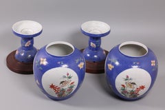 pair of Chinese lantern form porcelain vases, 19th c.