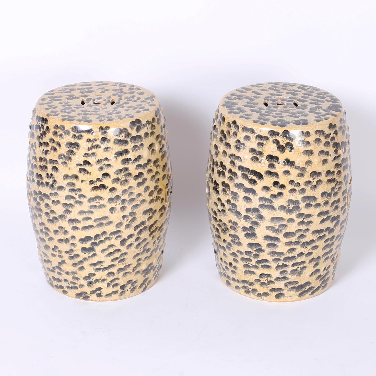 leopard garden stool