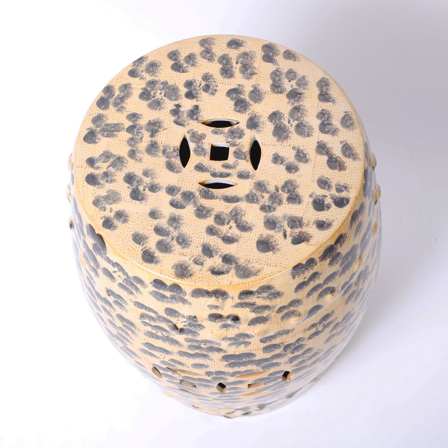 Chinese Export Pair of Chinese Leopard Garden Seats