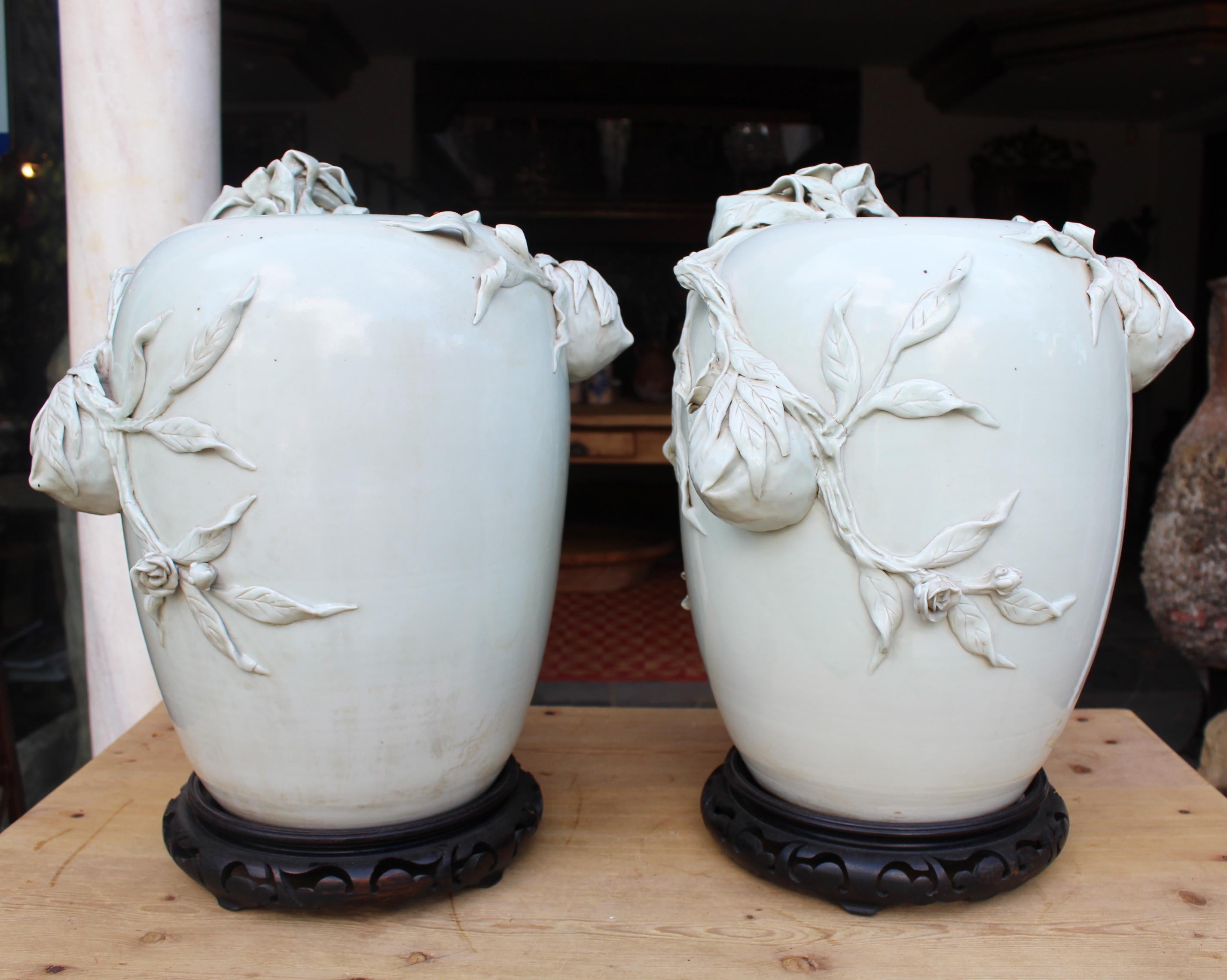 Pair of Chinese Light Green Tee Porcelain Vases 2