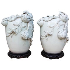 Pair of Chinese Light Green Tee Porcelain Vases