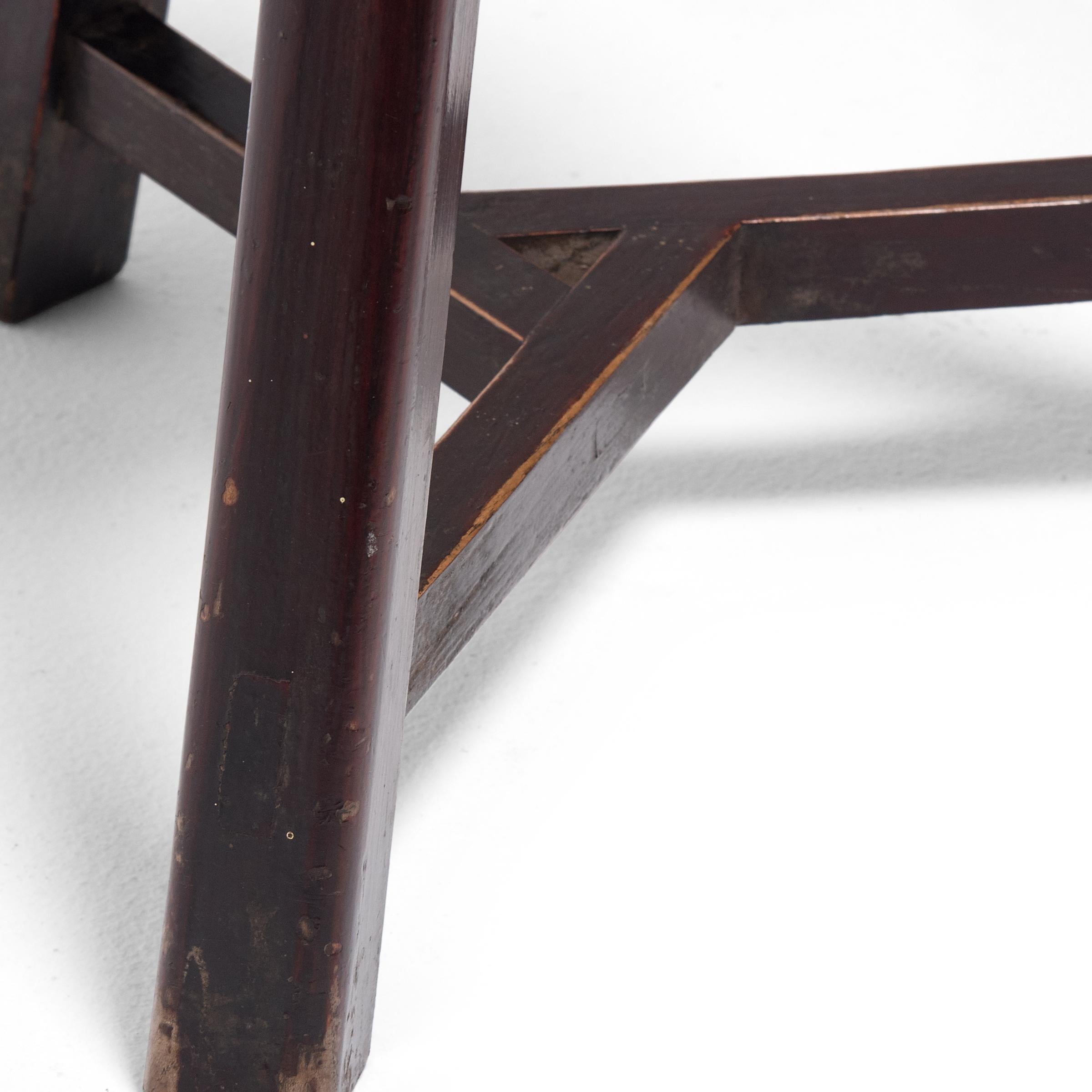 Pair of Chinese Tri-Leg Lotus Stools, circa 1900 For Sale 5