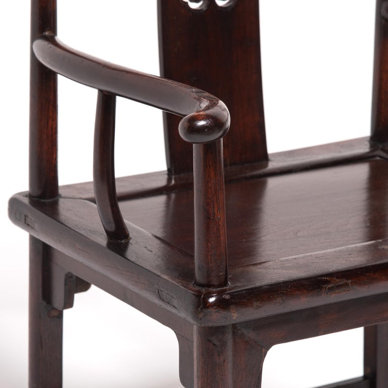 Pair of Chinese Low Back Official's Chairs, C. 1850 For Sale 7