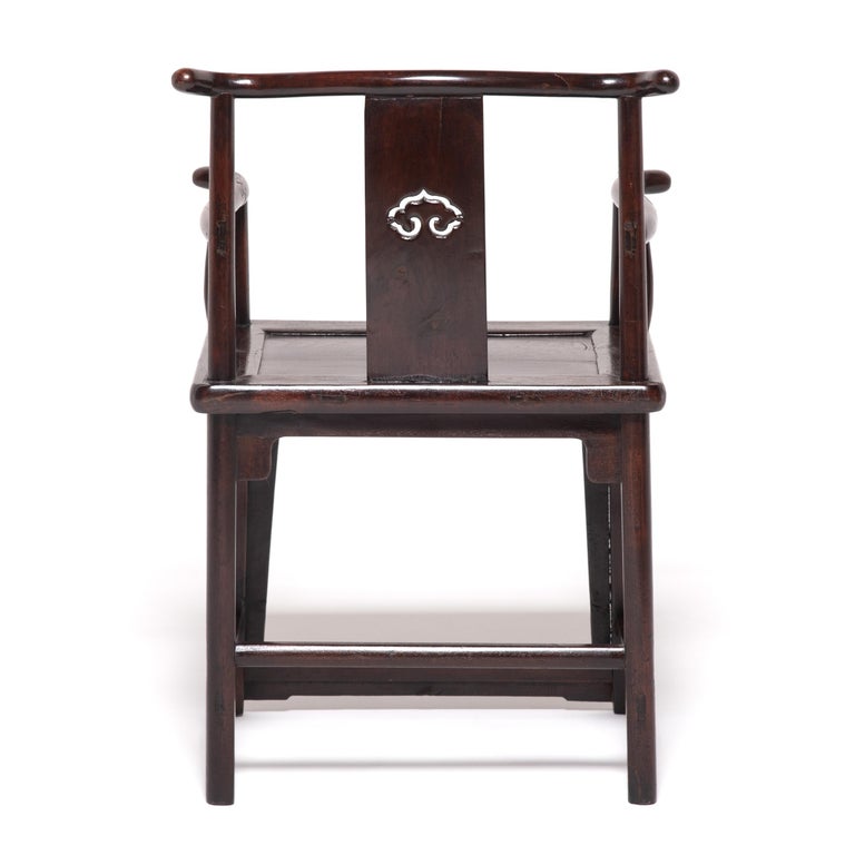 Pair of Chinese Low Back Official's Chairs, C. 1850 In Good Condition For Sale In Chicago, IL