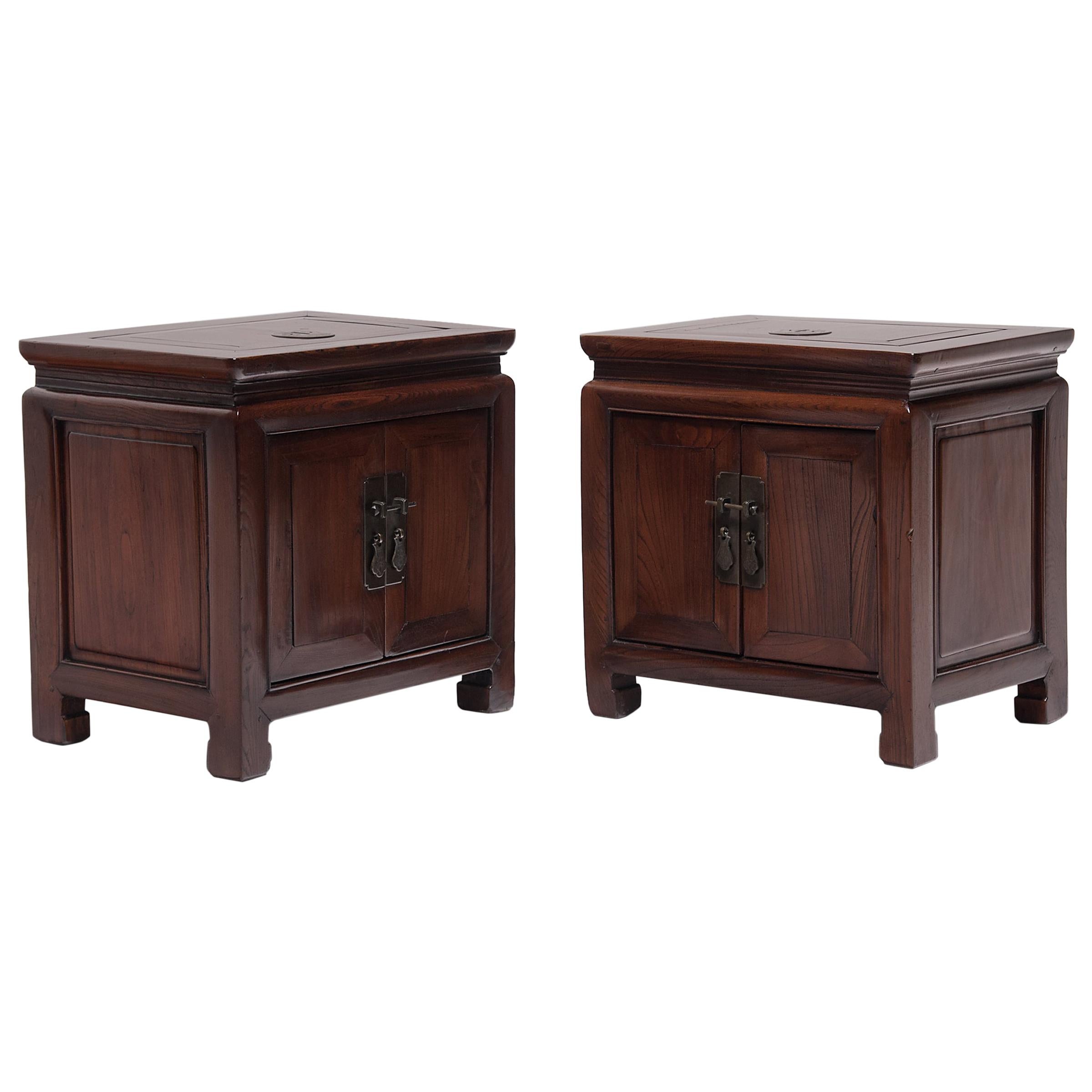 Pair of Chinese Low Banker's Chests, c. 1900