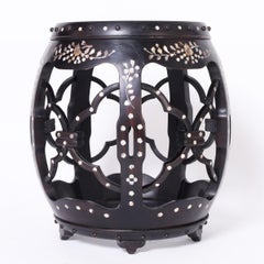 Pair of Chinese Marble Top Garden Seats or Stands