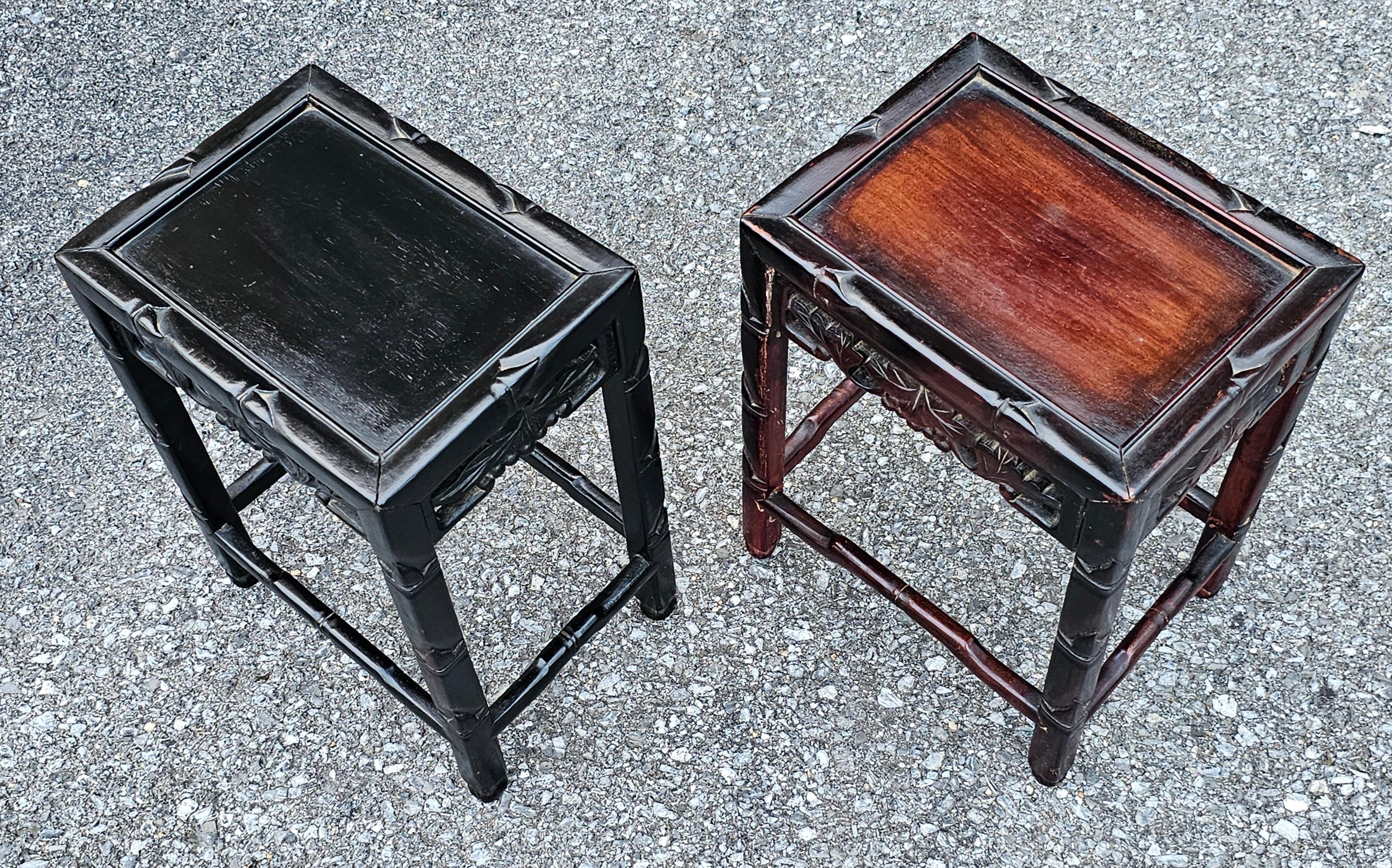 Coppia di tavolini cinesi in stile Ming, colorati di scuro in vendita 3